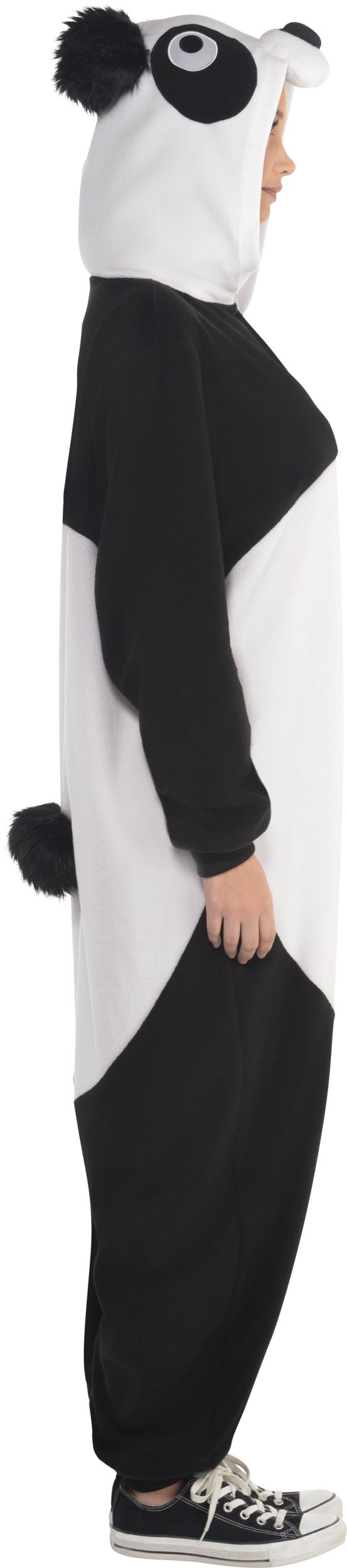 Adult  Panda Black/White Jumpsuit with Hood Halloween Costume, One Size Side_Right