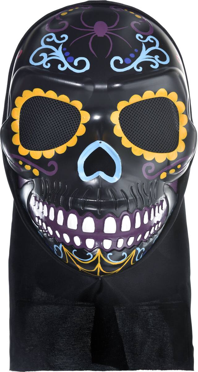 Neon Day of the Dead Full Head Mask Front_Flat