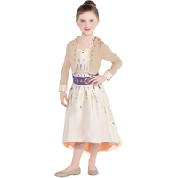 Costume Disney La Reine des neiges Anna, enfants, robe de voyage de reine d'Arendelle havane, tailles variées Front_Flat