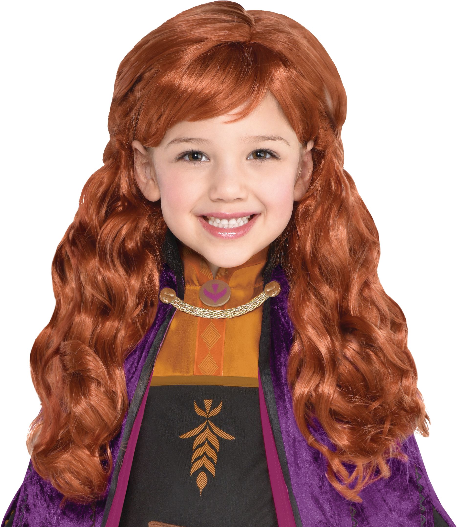 Disney Frozen Anna Long Curly Hair Wig Orange One Size Wearable