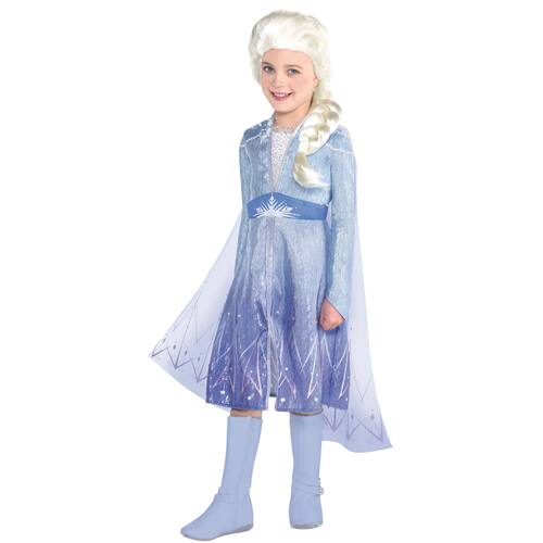 Toddler & Kids' Disney Frozen 2 Elsa Blue Snow Queen Dress Halloween Costume, Assorted Sizes