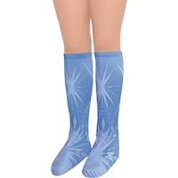 Kids' Frozen 2 Act 2 Elsa Halloween Costume Boot Covers Front_Three_Fourths_Angled_Left