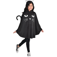 Kids' Black Cat Poncho, One Size Front_Angled_Right