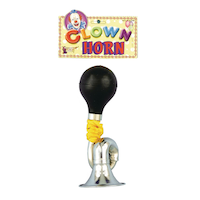 Clown Horn, Black/Silver, 12-in, Wearable Costume Prop for Halloween