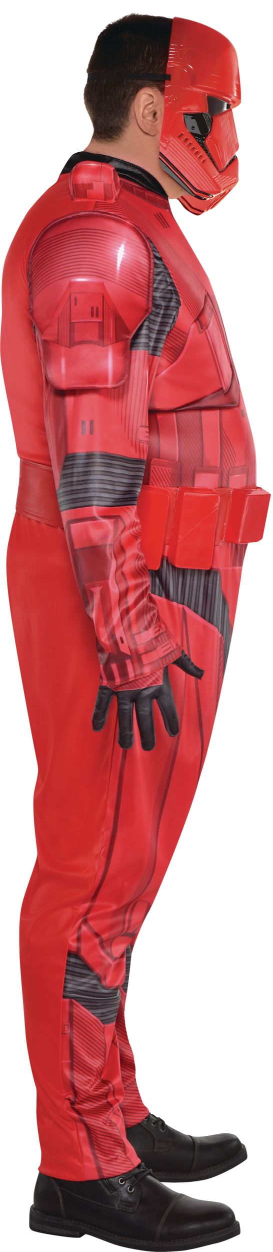 Men's Disney Star Wars The Rise of Skywalker Sith Trooper Red Padded Jumpsuit Halloween Costume, Plus Size Side_Right