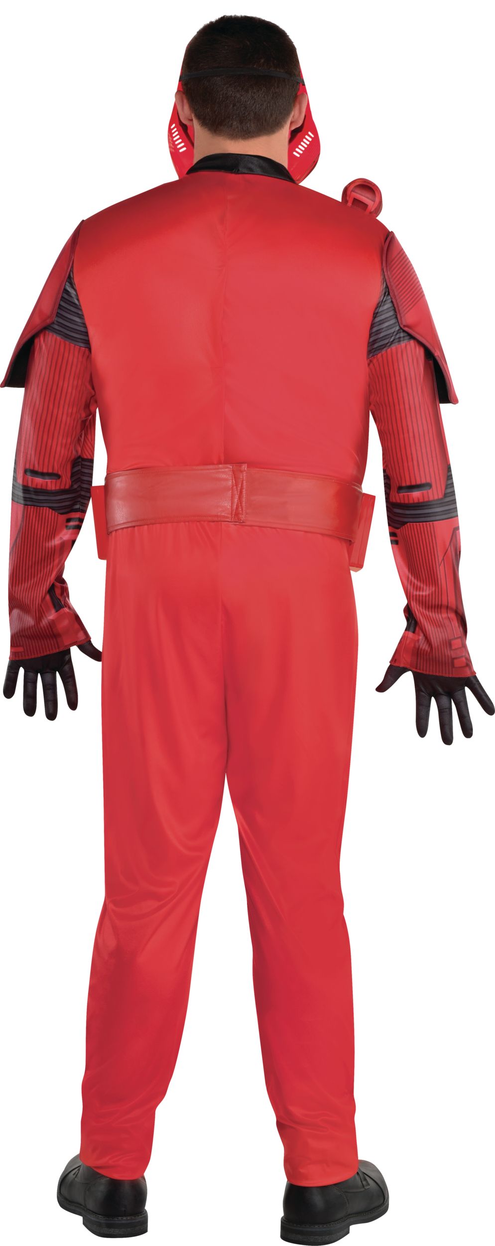 Men's Disney Star Wars The Rise of Skywalker Sith Trooper Red Padded Jumpsuit Halloween Costume, Plus Size Back_Flat