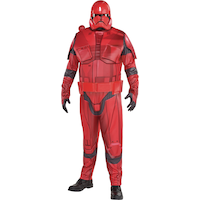 Men's Disney Star Wars The Rise of Skywalker Sith Trooper Red Padded Jumpsuit Halloween Costume, Plus Size Front_Flat