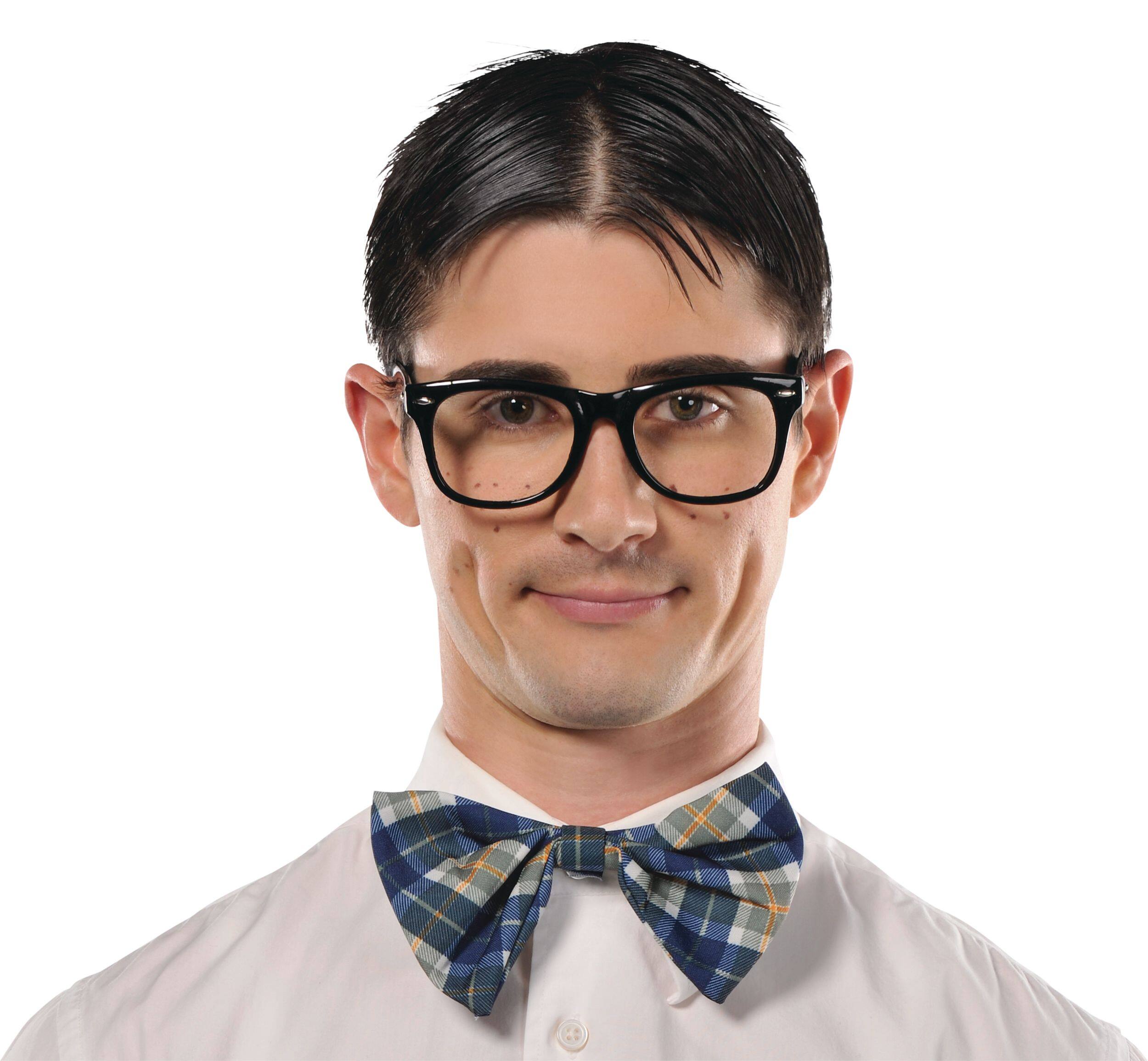 Classic Nerd Square Eyeglasses, Black, One Size, Wearable Costume Accessory for Halloween Front_Flat