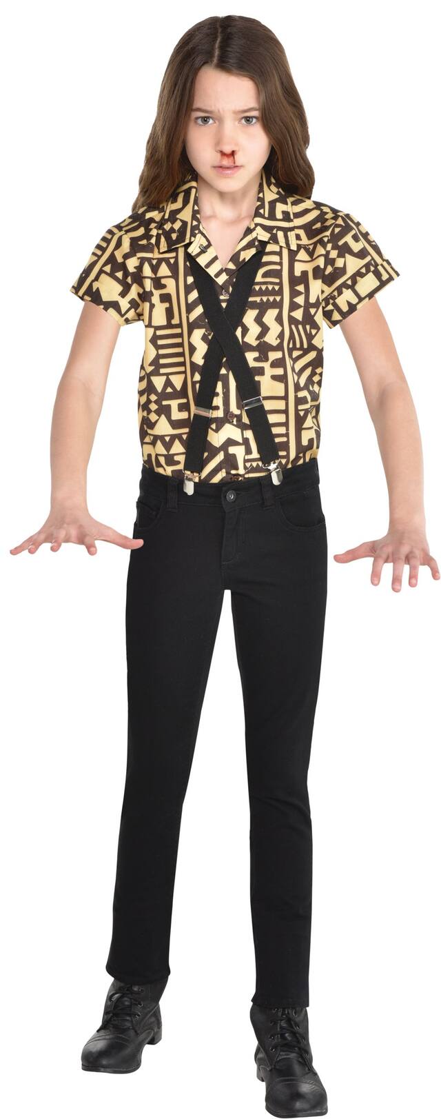 Costume pour enfants de Stranger Things, Onze en tenue de combat Front_Flat