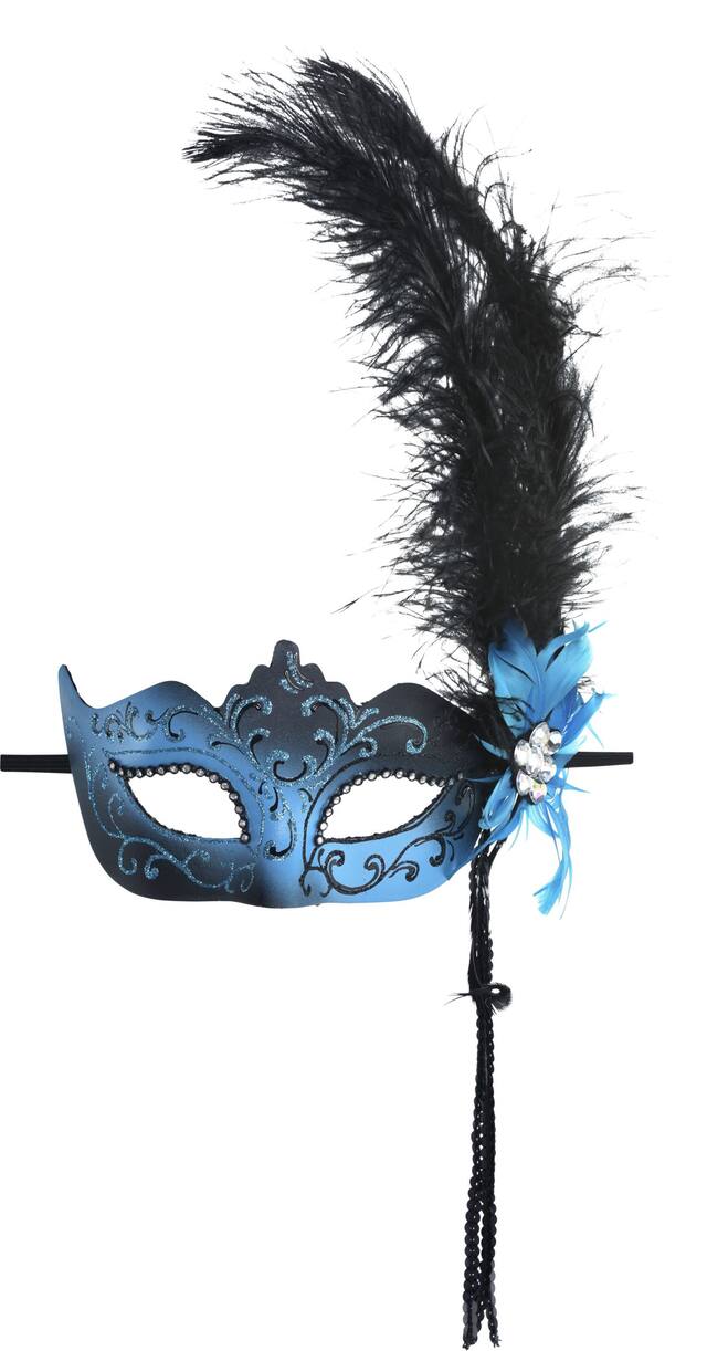 Glimmer Feather Masquerade Party Mask Front_Flat