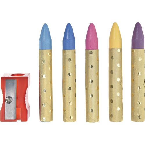 Pastel Face Makeup Crayon Sticks with Sharpener, Multi-Coloured, 2.4-g, 6-pk, Costume Accessories for Halloween