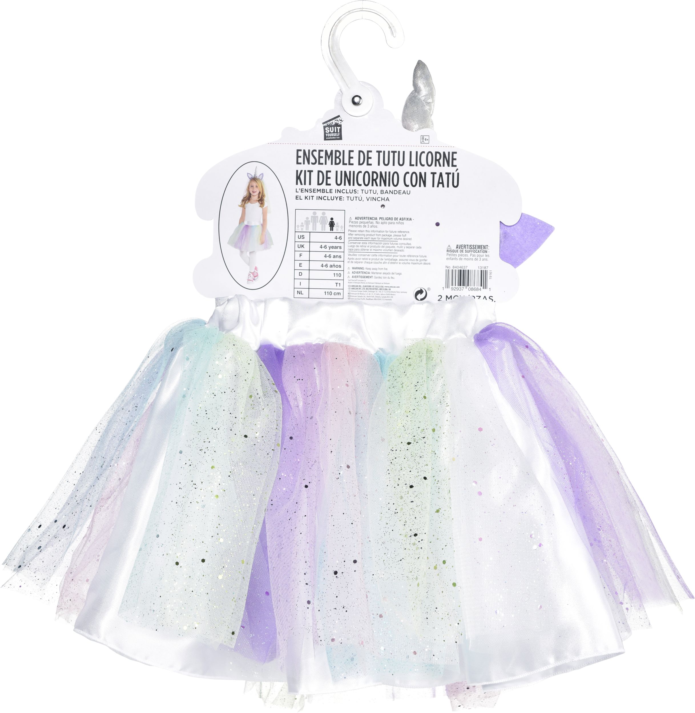 Child Once Upon A Tutu Unicorn Costume Accessory Kit Back_Flat