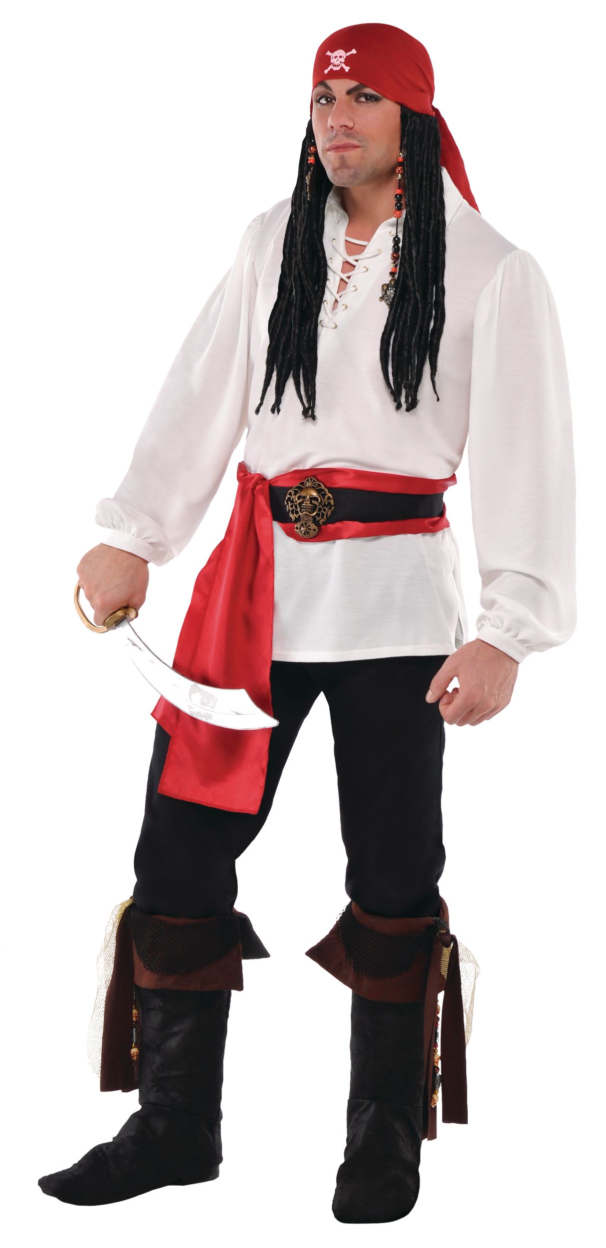 Pirate Bandana with Dreads, Adult, One Size Party City