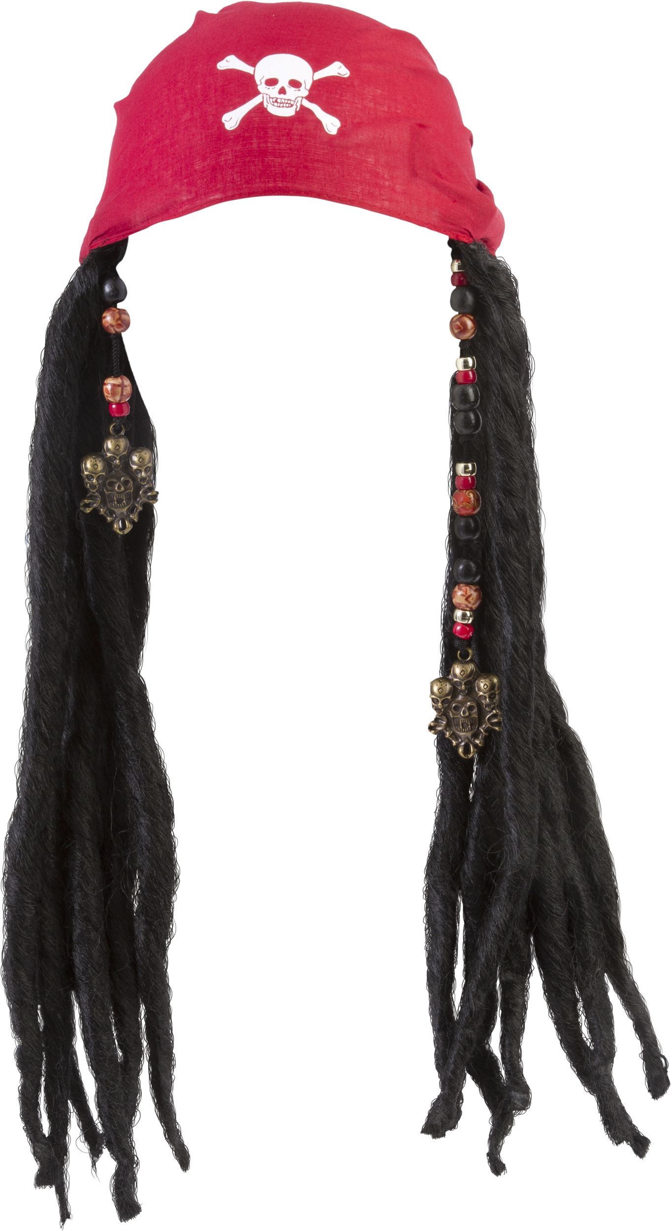 Pirate Bandana with Dreads, Adult, One Size Front_Flat