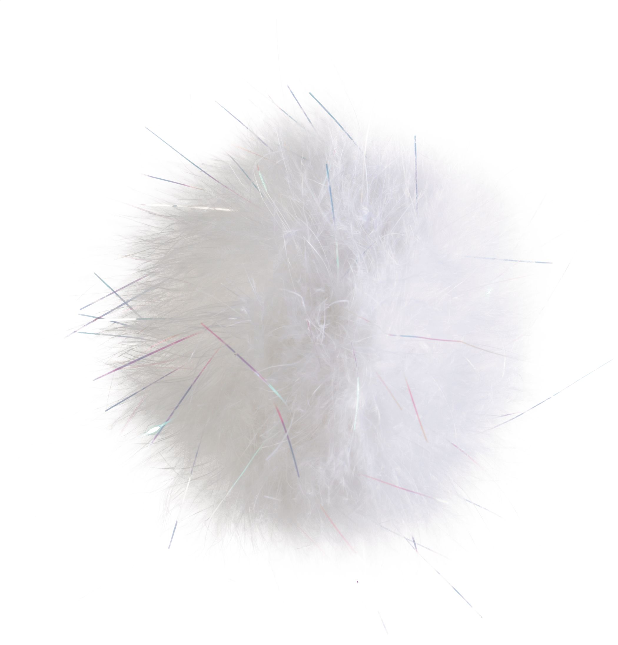 Furry Tinsel Bunny Tail, White/Silver, 5-in, Wearable Costume Accessory for Halloween Front_Flat