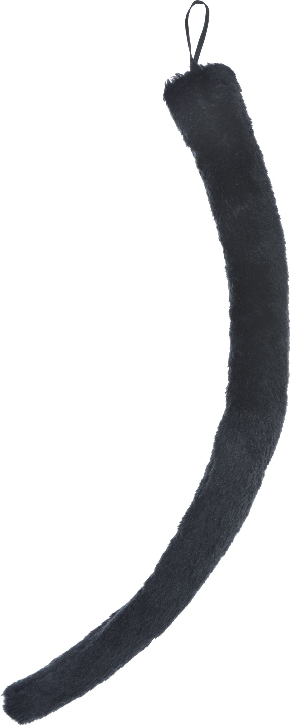 Cat or Mouse Fur Tail, Black, 19-in, Wearable Costume Accessory for Halloween Side_Left