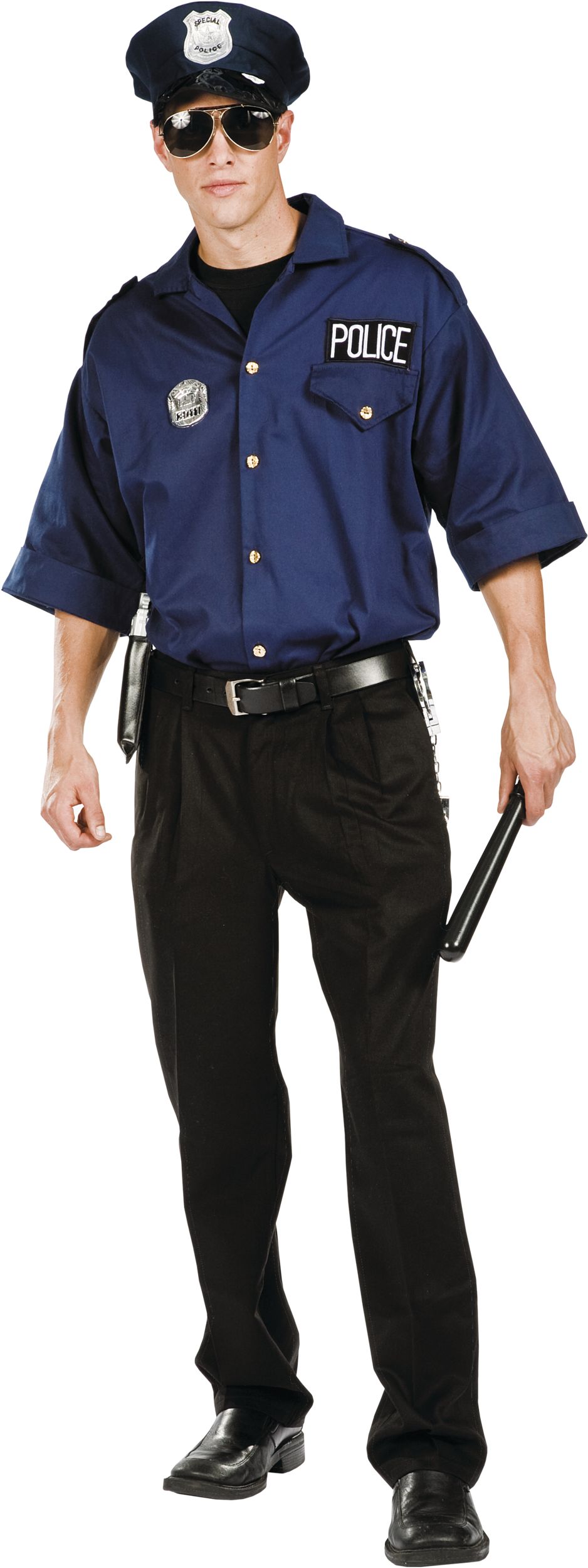 Police Shirt Party Costume, Adult, One Size Front_Flat