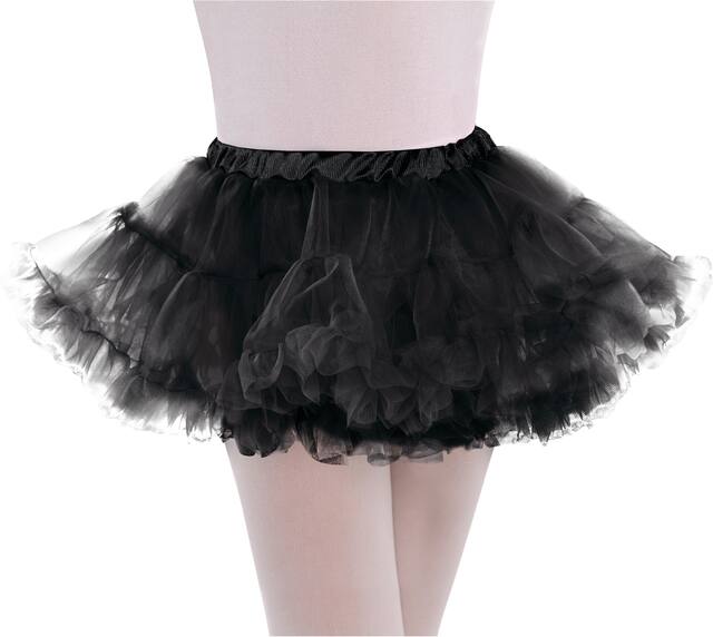 Girls Petticoat,  Black Front_Flat