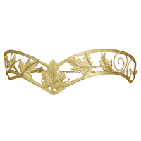 Roman Olive Leaf Metal Headpiece Crown, Gold, One Size, Wearable Costume Accessory for Halloween Front_Angled_Left