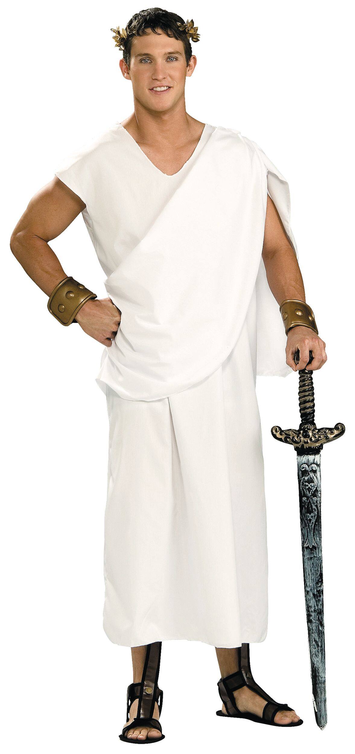 Adult Greek Drapped Toga, White, One Size, Wearable Costume Accessory ...