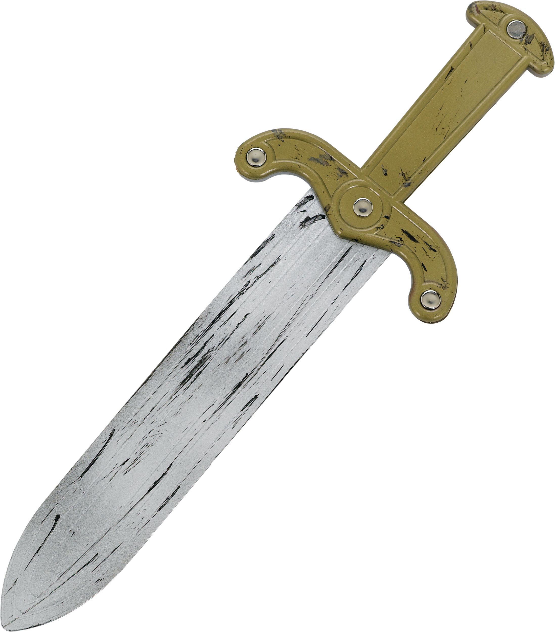 Épée de gladiateur romain, doré/argenté, 15 po, accessoire de costume portable pour l'Halloween Front_Angled_Left