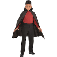 Cape de vampire avec col pour enfants, noir, taille universelle, accessoire de costume à porter pour l'Halloween