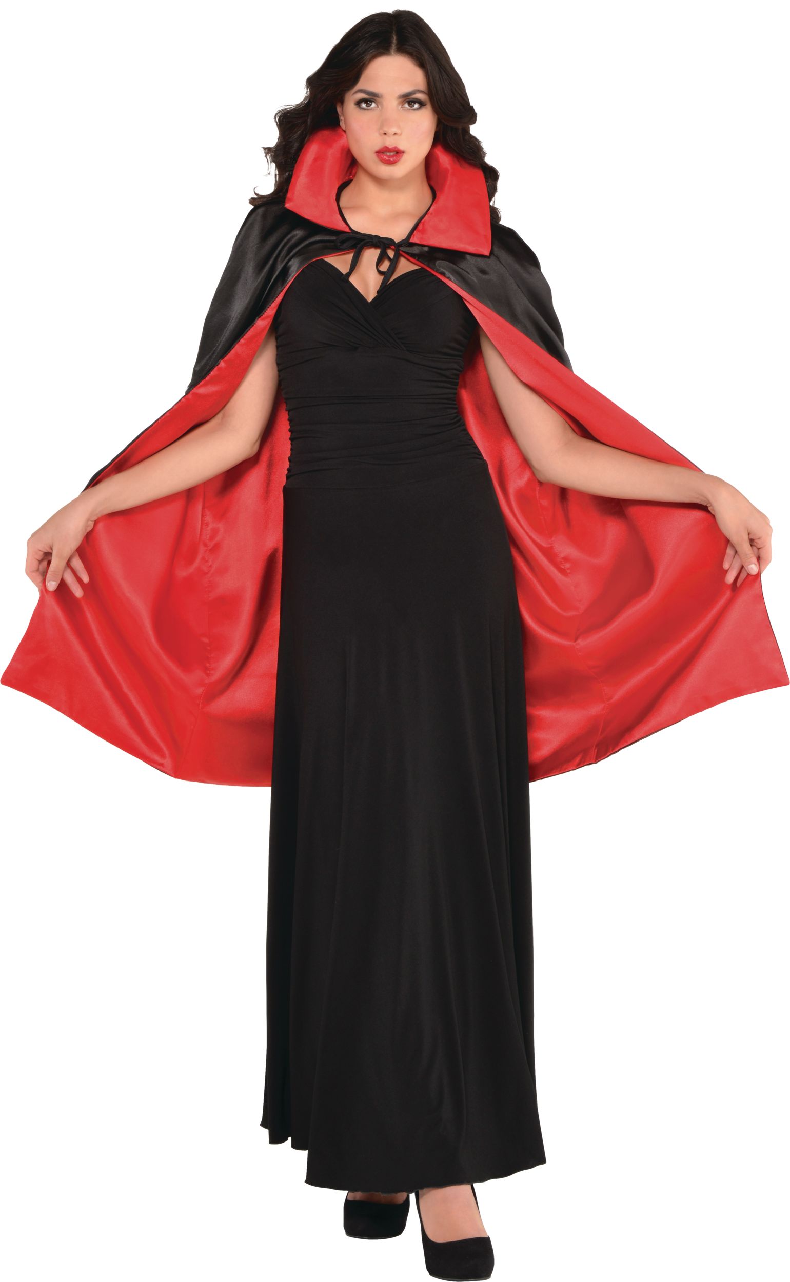 Adult Black & Red Reversible Vampire Cape | Party City