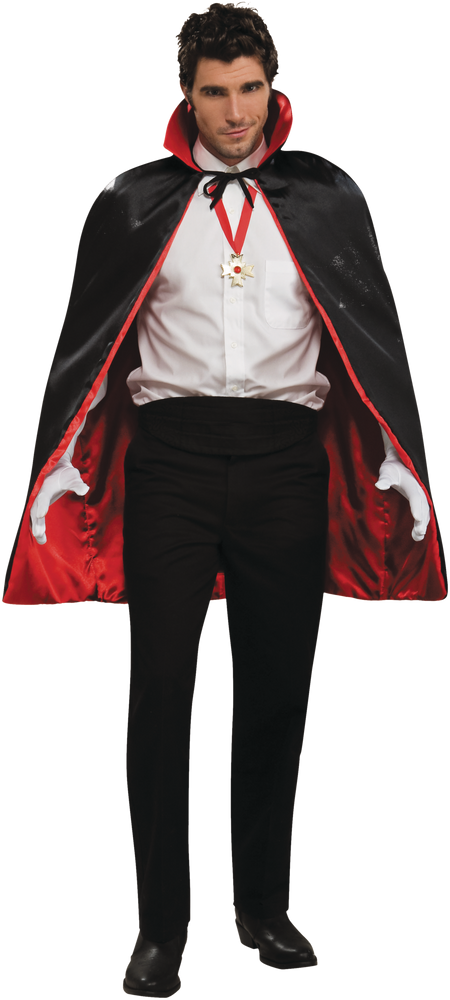 Reversible Vampire Cape Adult Black Red main image 1
