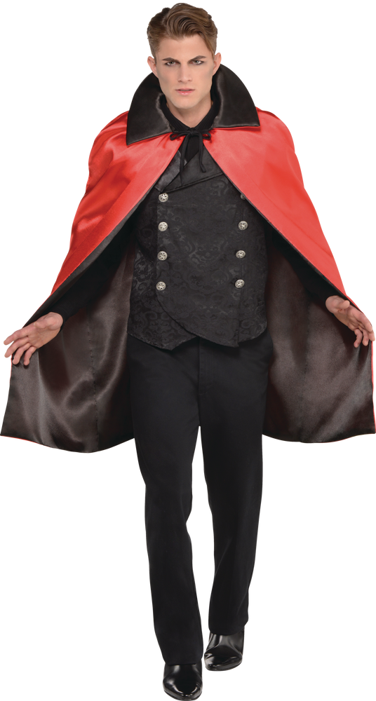 Adult Black & Red Reversible Vampire Cape | Party City