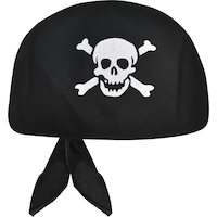 Chapeau bandana crâne de pirate, noir/blanc, taille unique, accessoire de costume à porter pour l'Halloween