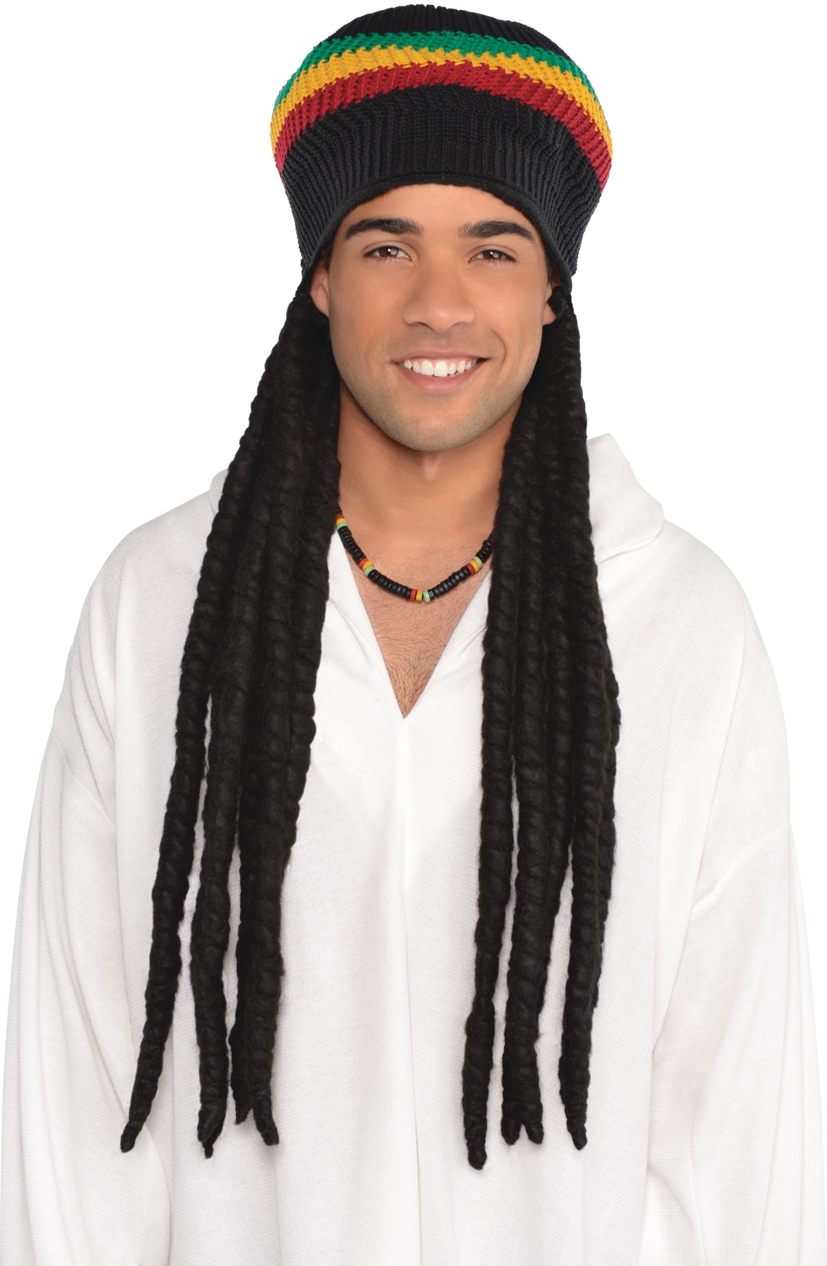 Rasta Dreadlock Wig with Tam Front_Flat