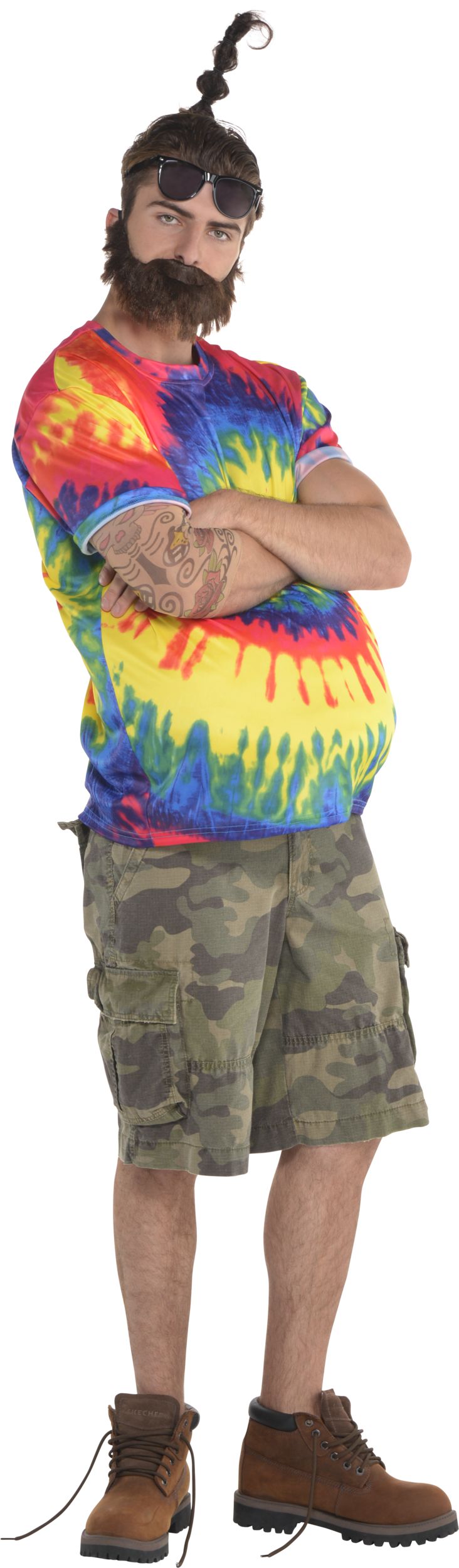 Oversized Beer Belly, Biege, One Size, Wearable Costume Accessory for Halloween Front_Angled_Right