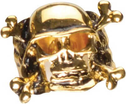 Pirate Skull Ring Jewelry, Gold, One Size, Wearable Costume Accessory for Halloween Front_Flat