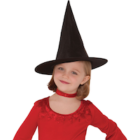 Kids' Witch Classic Pointy Hat, Black, One Size, Wearable Costume Accessory for Halloween