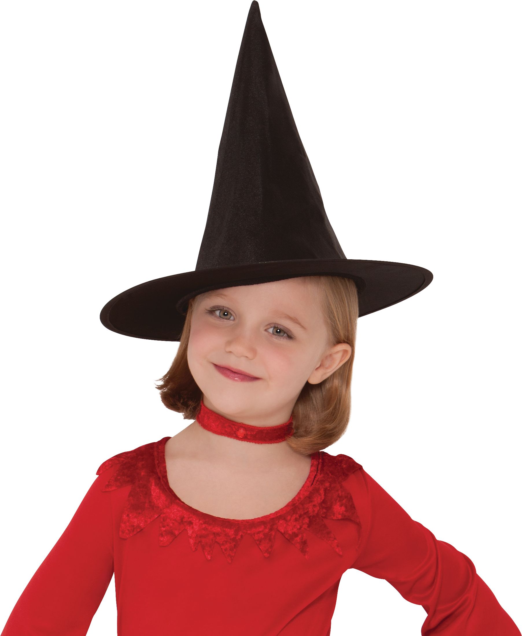 Kids' Witch Classic Pointy Hat, Black, One Size, Wearable Costume Accessory  for Halloween