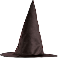 Kids' Witch Classic Pointy Hat, Black, One Size, Wearable Costume Accessory for Halloween Front_Elevated