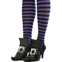 Curled Toe Bad Witch Shoe Covers, Black, One Size, Wearable Costume Accessory for Halloween