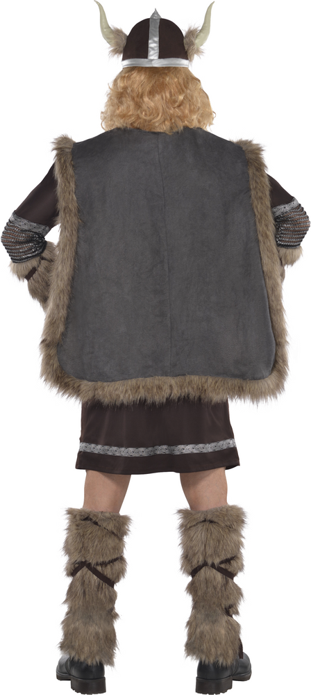 Men's Viking Warrior Brown Tunic with Hat & Larg WarmersHalloween Costume,  One Size