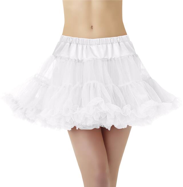 Adult White Crinoline Petticoat, Plus Size Front_Flat