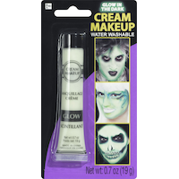 Maquillage en crème luminescent pour le visage, blanc, 19 g, accessoire de costume pour l'Halloween