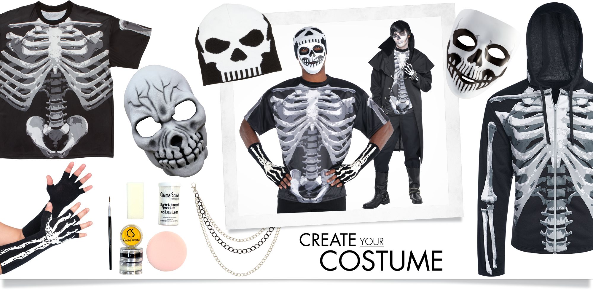  All Bones No Brain Skeleton Halloween Costume Horror movies  Long Sleeve T-Shirt : Clothing, Shoes & Jewelry