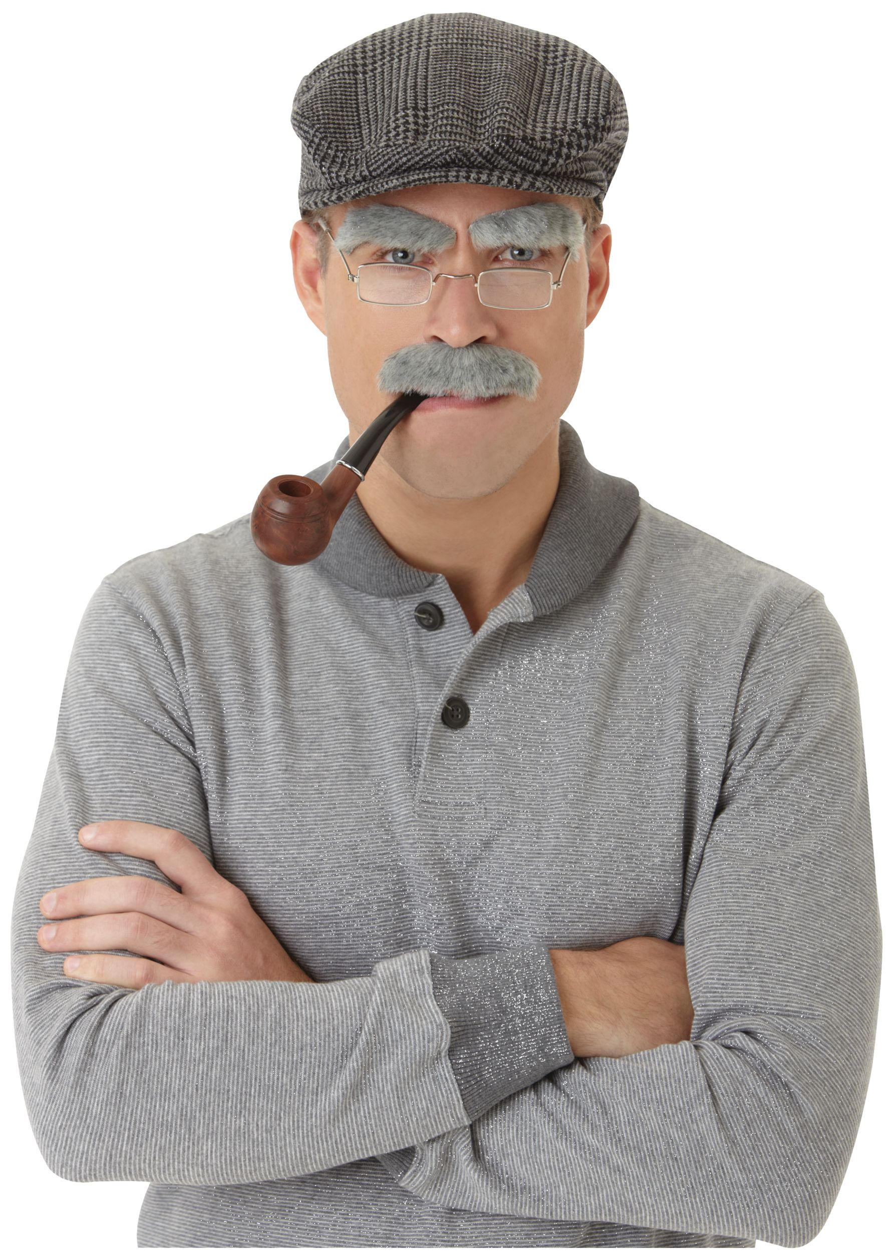 Eyebrow And Moustache Facial Hair Grey One Size 3 Pk Wearable Costume Accessories For 1091