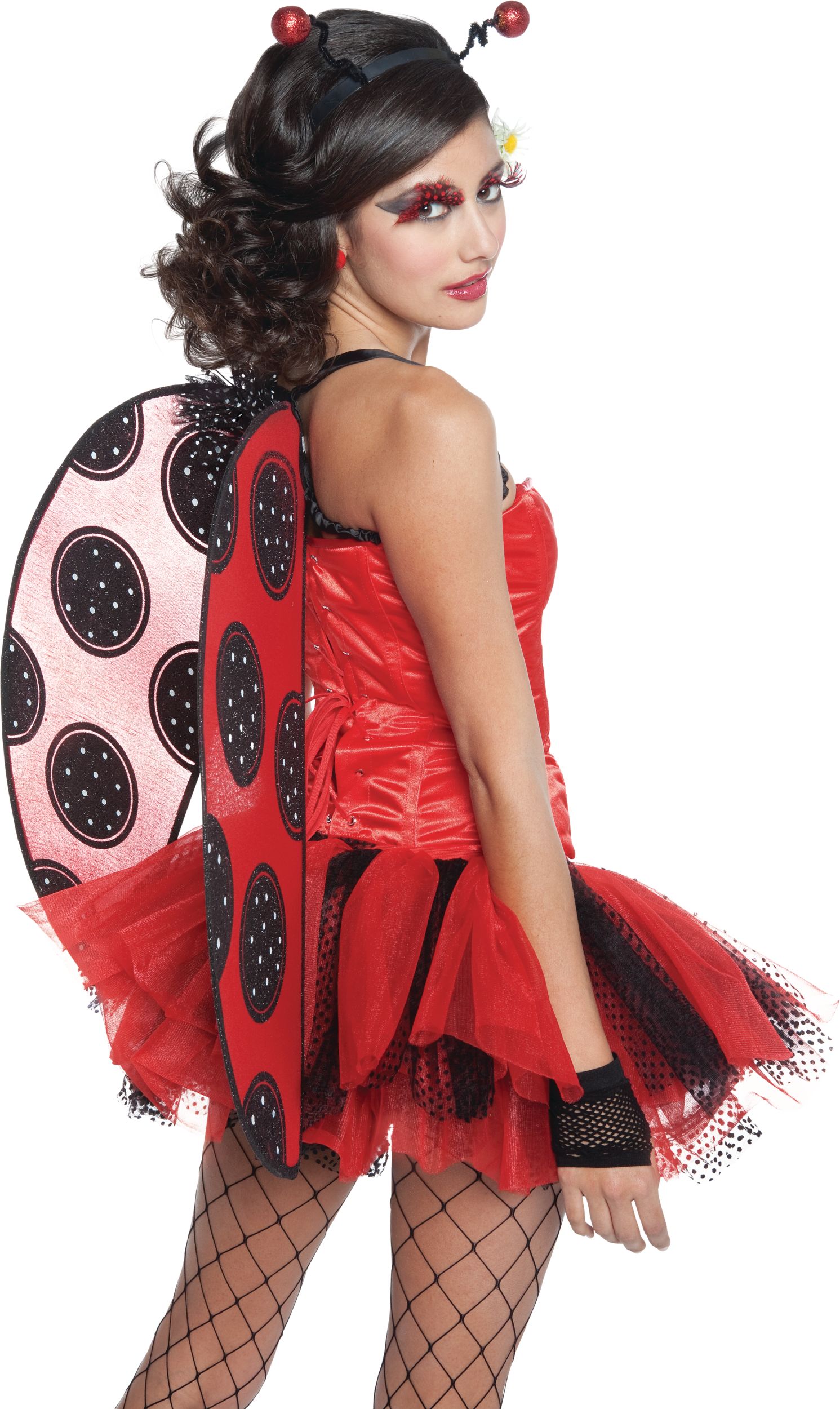 Jupon tutu en tulle pour adulte, rouge/noir, taille universelle, accessoire de costume à porter pour l'Halloween Back_Angled_Right