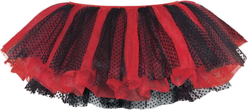 Adult Petticoat Tutu Tulle Skirt, Red/Black, One Size, Wearable
