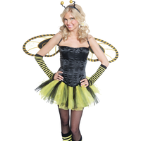Glitter Bumblebee Wings, Yellow/Black, One Size, Wearable Costume Accessory for Halloween