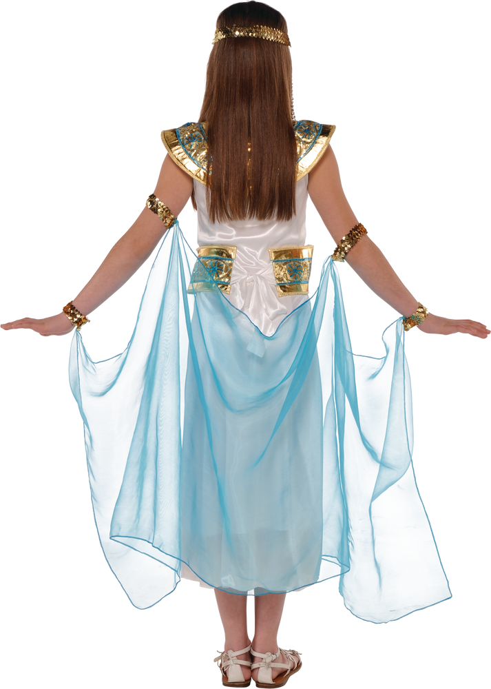 Déguisement fille Cléopâtre robe blanche or 4/6 ans