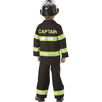 Toddler & Kids' Firefighter Captain Black Reflective Outfit with Hat Halloween Costume, Assorted Sizes Back_Flat