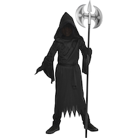 Kids' Phantom of Darkness Black Robe with Mask Halloween Costume, Assorted Sizes