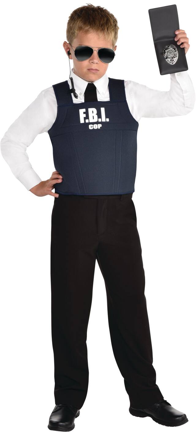 Costume d'agent légiste du FBII, enfants Front_Flat