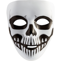 Skull Skeleton Face Mask, Black/White, One Size, Wearable Costume Accessory for Halloween Front_Flat